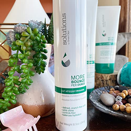 GREAT CLIPS Solutions Curl Whipped Mousse, 8.5oz | Define & Enhance Curls | For Wavy to Curly Hair