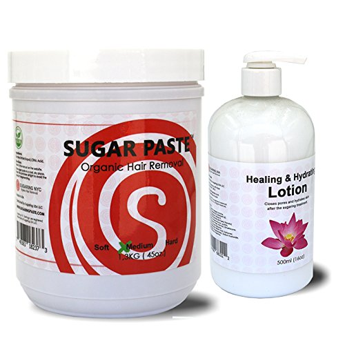 Medium Sugaring Paste for Legs, Arms, Armpits, Back, Legs & Healing Moisturizing Lotion Beauty and Personal Care Sugaring NYC