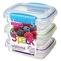 Sistema KLIP IT Accents Collection Food Storage Containers, 6.7 oz./0.2 L, Color Received May Vary, 3 Count