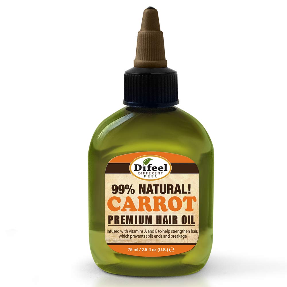 Difeel Premium Mega Care Natural Hair Oil - Carrot Oil with Vitamins a and E 2.5 ounce