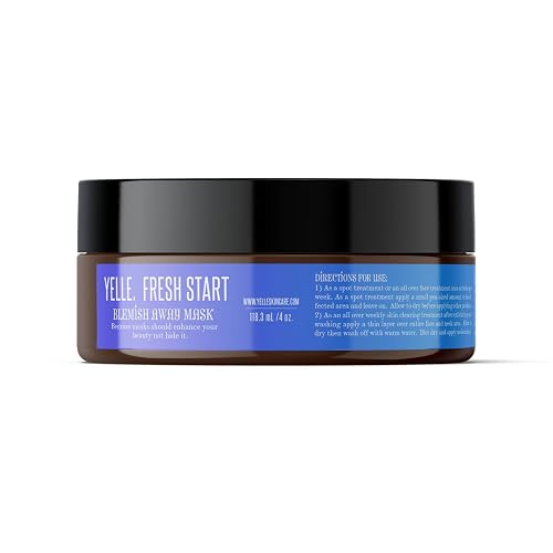 Yelle Skincare - Fresh Start Blemish Away Acne Treatment Mask - Mattifying Face Mask with Witch Hazel, Tea Tree & Organic Herbal Infusions - Gentle