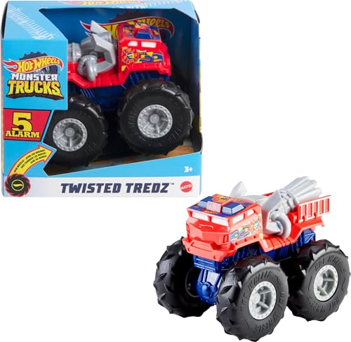 Hot Wheels Monster Trucks Twisted Tredz Vehicles, Creature-Themed 1:43 Scale Toy Truck with Pull-Back Motor & Giant Wheels, Gift for Kids Ages 3…