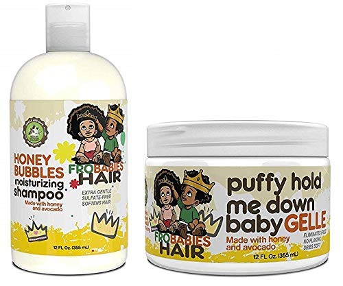 FroBabies Honey Moisturizing Shampoo 12oz, and Puffy Hold me down baby Gelle 12oz