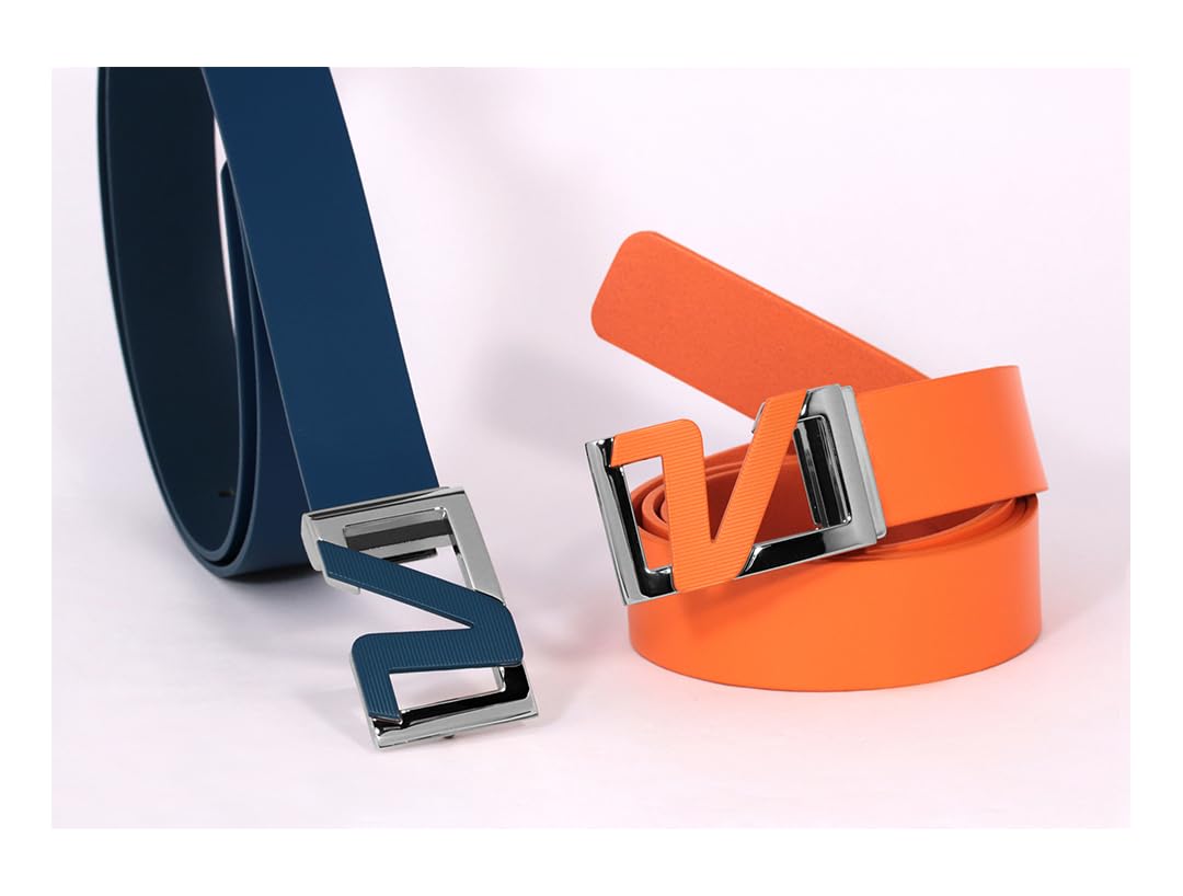 AMBA7 Volvik 100% Genuine Italian Real Solid Leather Belt Strap Free Size up to 46", Unisex, Grey