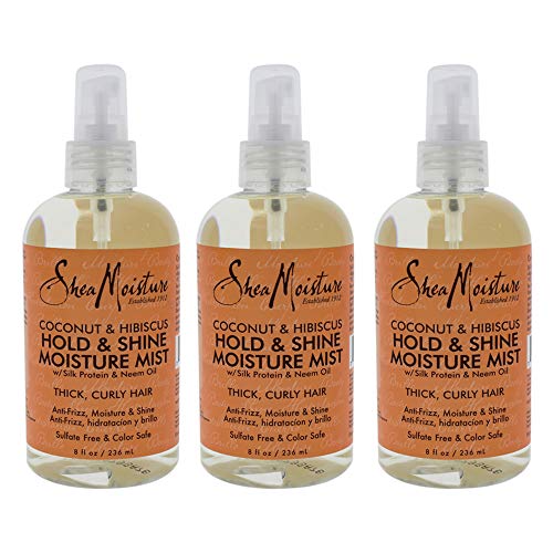 Shea Moisture Coconut & Hibiscus Hold & Shine Mist 8 Ounce (Pack of 3)