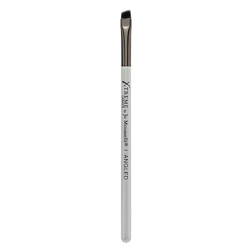 Xtreme Lashes Professional Angled Eye Makeup Brush, Gray, Precision Eyeliner & Brow Brush, Firm Soft Bristles for Defined Lines, Lash Extension Safe