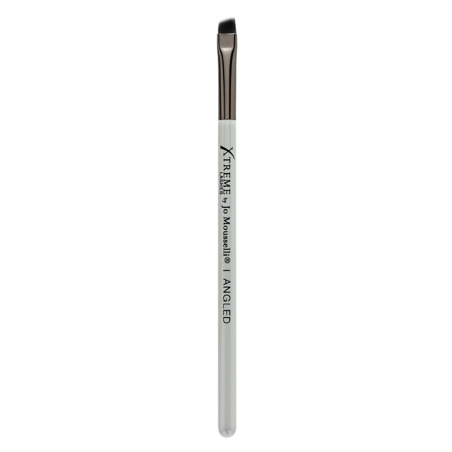 Xtreme Lashes Professional Angled Eye Makeup Brush, Gray, Precision Eyeliner & Brow Brush, Firm Soft Bristles for Defined Lines, Lash Extension Safe