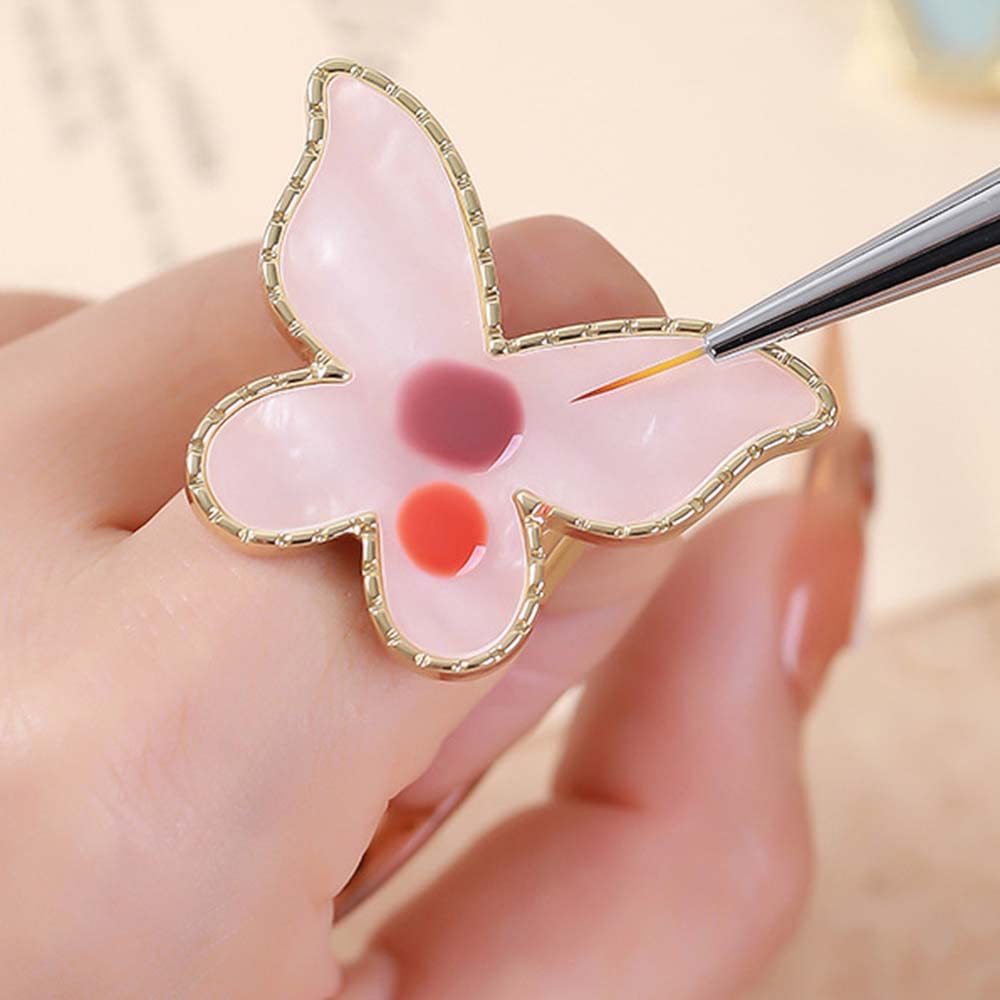 Resin Nail Art Palettes Set, 1 Pcs Resin Nail Art Palette and 1 Pcs Painting Drawing Color Plate with Adjustable Finger Rings Nail Holder Nail Art Beauty & Personal Care CHGNJL