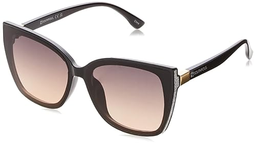 SOUTHPOLE Women's 1086SP Sparkling UV400 Protective Cat Eye Sunglasses. Cool Gifts for Her, 62 mm, Black