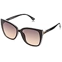SOUTHPOLE Women's 1086SP Sparkling UV400 Protective Cat Eye Sunglasses. Cool Gifts for Her, 62 mm, Black