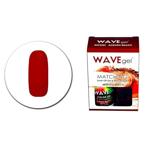 WAVEGEL Soak-0ff Gel & Nail Lacquer Matching Duo Set - Auburn Beach - WCG84-84 I 0.5 Oz Beauty & Personal Care WAVE gel