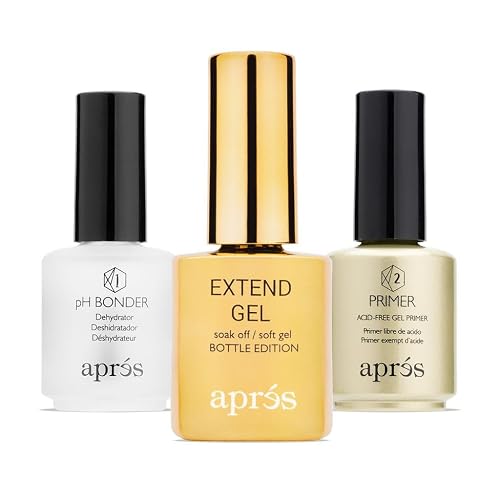 APRÉS Gel-X® Professional Nail Extension Bundle - Gold Bottle Extend Gel, pH Bonder, Non-Acidic Primer, 15 ml Set Beauty & Personal Care APRÉS