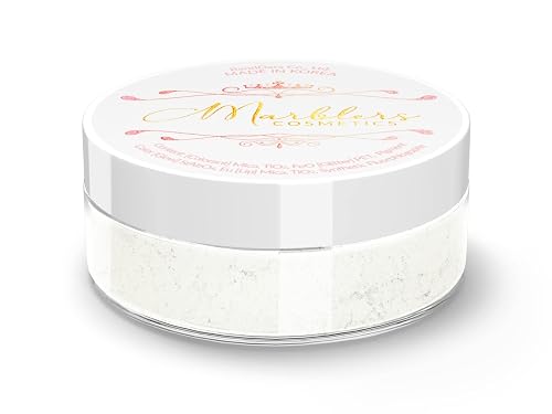 MARBLERS Fine Synthetic Mica Powder [Gleam White] 0.11oz (3g) | Highly Pigmented | Non-Toxic, Vegan, Cruelty-Free | Lip Gloss, Lipstick, Bath Bomb