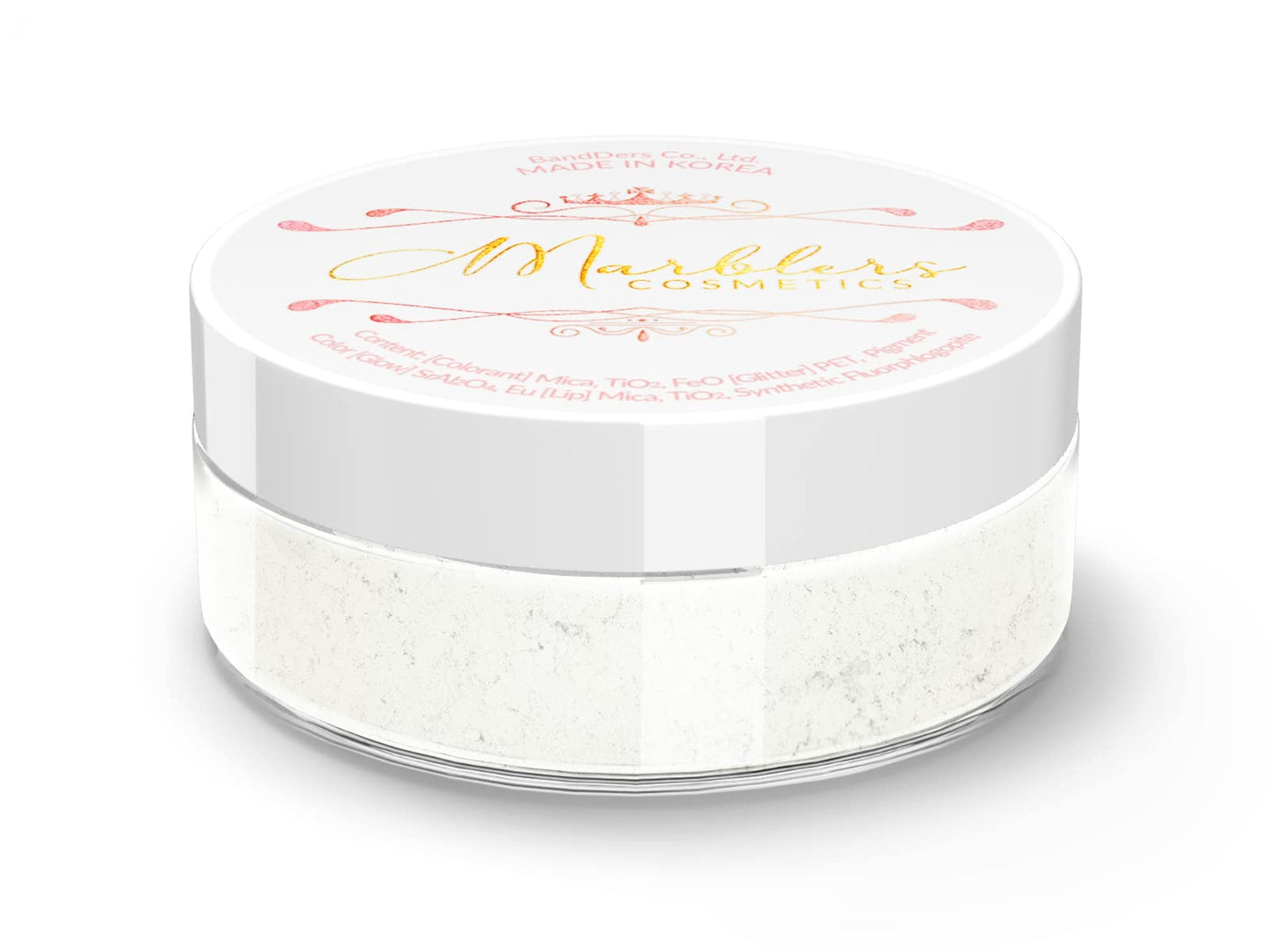 MARBLERS Fine Synthetic Mica Powder [Gleam White] 0.11oz (3g) | Highly Pigmented | Non-Toxic, Vegan, Cruelty-Free | Lip Gloss, Lipstick, Bath Bomb