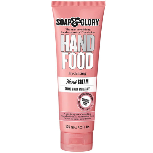 Soap & Glory Hand Food Hand Cream - Almond Oil + Shea Butter Hydrating Cuticle & Hand Moisturizer - Rose & Bergamot Scented Hand Cream for Dry Hands