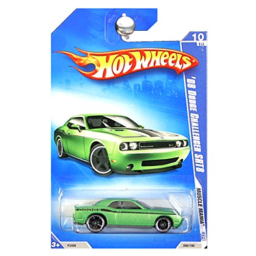 Hot Wheels 2009 Muscle Mania Green 2008 Dodge Challenger SRT8 1:64 Scale