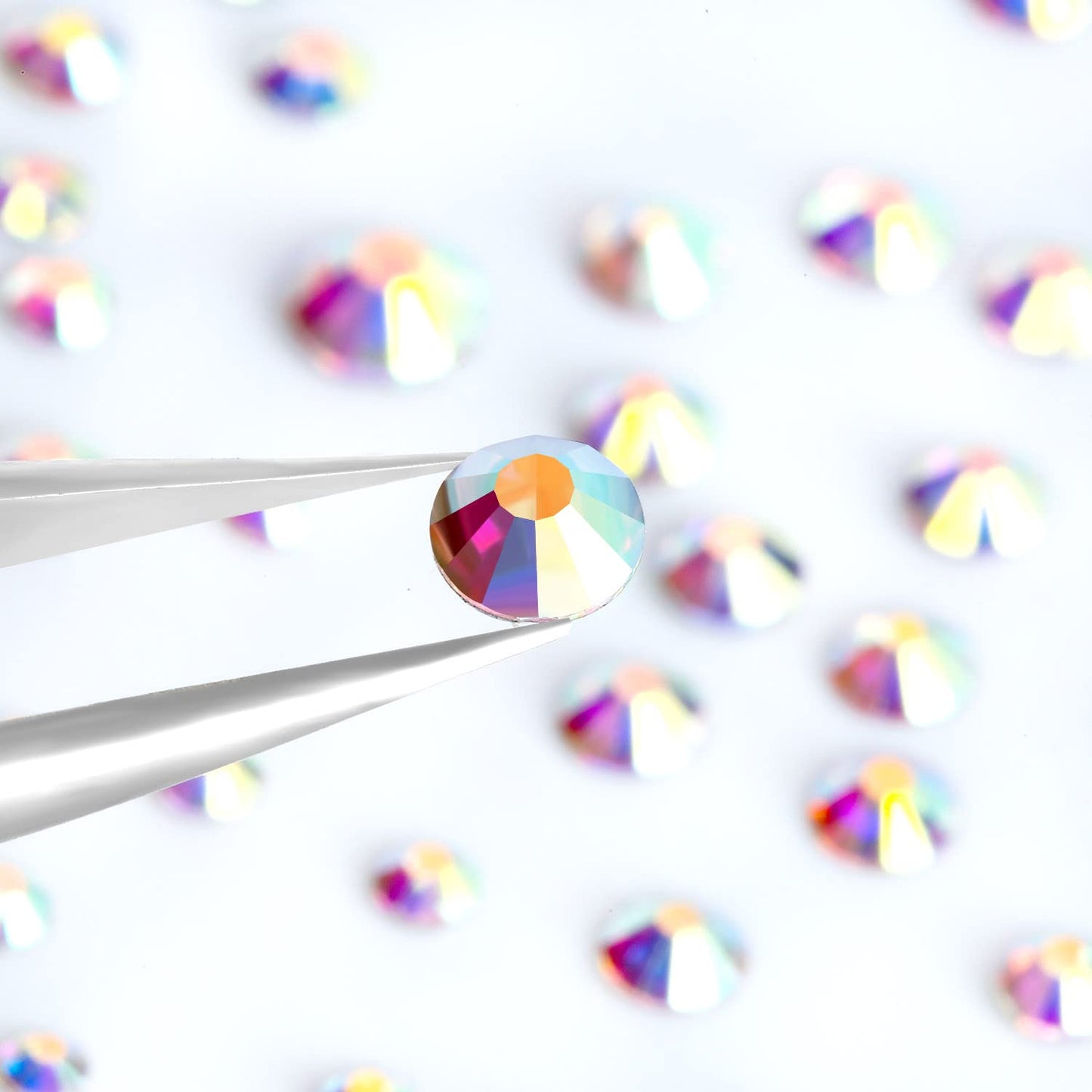 4968Pcs Colorful Flatback Rhinestones for Bedazzling, 1.5-4mm White AB Small Rhinestones Kit, Flat Back Glass Crystals Gems Diamonds for Crafts