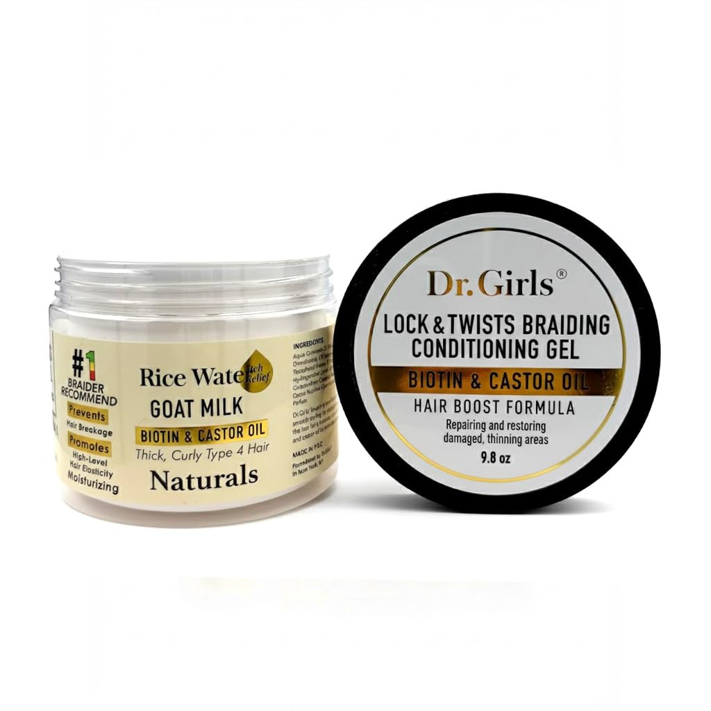Dr Girls Super Grow Loc & Twists Braiding Conditioning Gel/9.8oz/ Extra Mega Hold (Goat Milk)