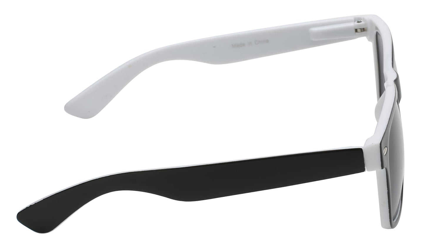 OWL Retro 80’s Two Tone Black - White Vintage Smoke Lens Sunglasses