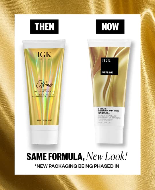 IGK OFFLINE 3-Minute Hydration Hair Mask | Moisture + Nourishment + Shine | Vegan + Cruelty Free | 6.7 Oz