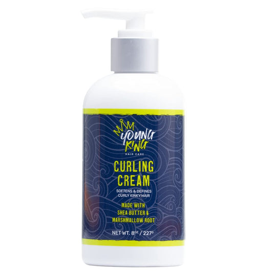 YOUNG KING HAIR CARE Kids Curl Cream for Wavy, Kinky and Curly Hair | Curl Defining, Moisturizing & Softening with Shea Butter and Marshmallow Root