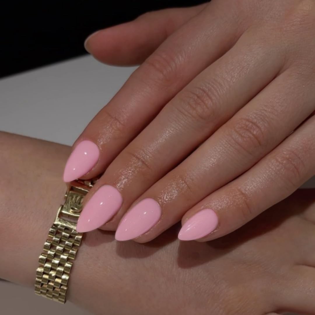 KQueenest Gradient Pink French Press on Nails Short Oval,Natural Acrylic Fake Nails with Design,Short Almond French Tip Nails Press On,Ombre Glue On Beauty and Personal Care KQueenest