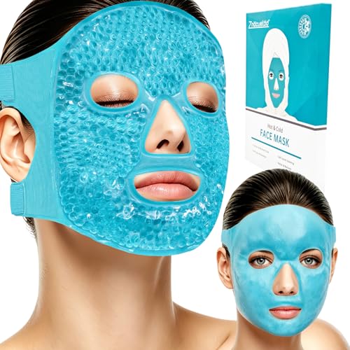 ZNÖCUETÖD Cold Face Eye Mask Ice Pack Reduce Facial Puff, Dark Circles, Hot Cold Compress Pack, Face SPA Gift for Woman Sleeping, Pressure, Headaches Beauty and Personal Care ZNÖCUETÖD Default Title