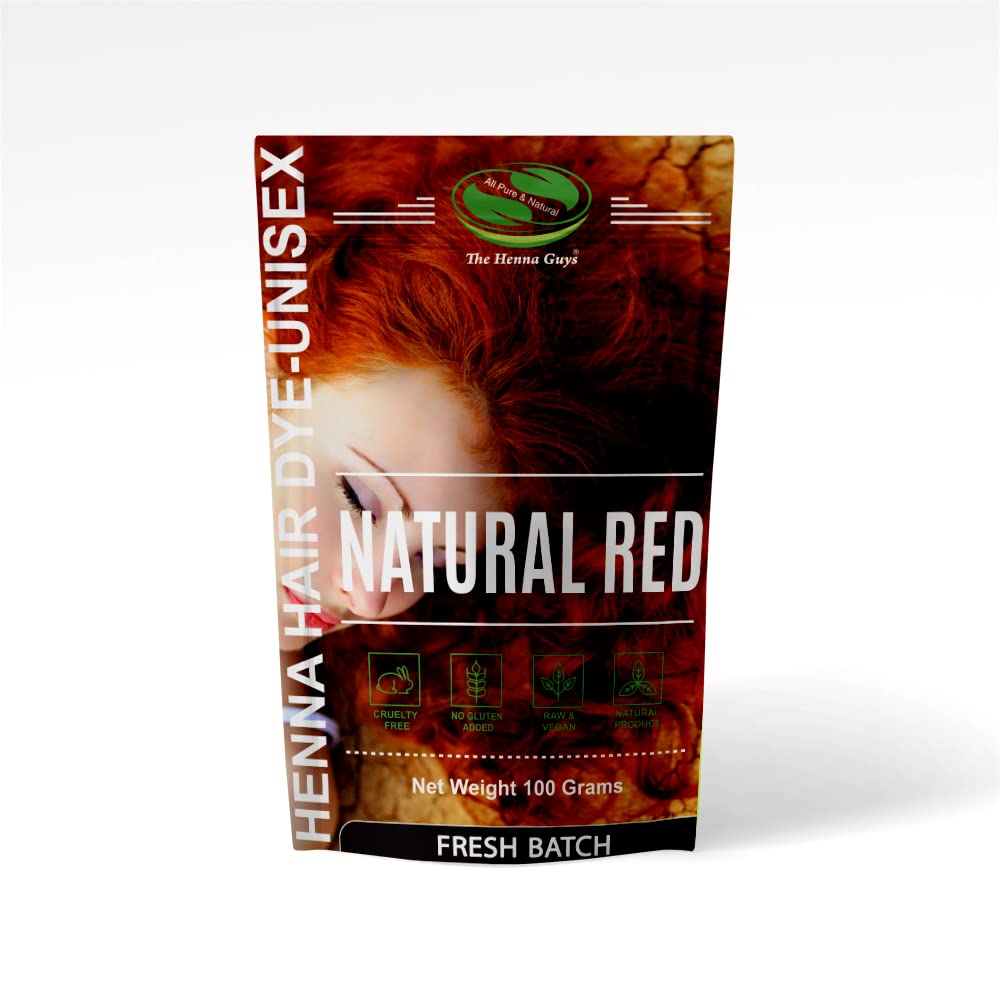 1 Pack Of Natural Red Henna Hair & Beard Color/Dye 100 Grams - Natural Hair Color, Plant-based Hair Dye - The Henna Guys