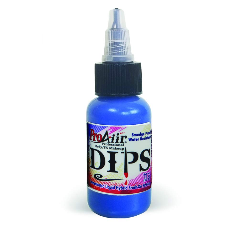 ProAiir Face and Body Painting Makeup - Brush on DIPS 1oz (30ml) Blue