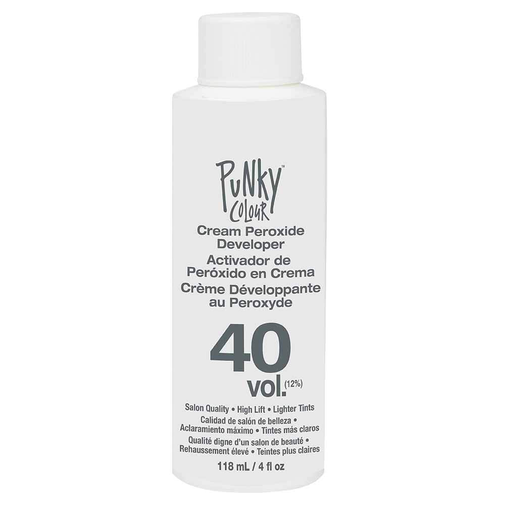 Punky Cream Peroxide Hair Dye Developer 40 Volume - Hair Bleach Developer for Medium to High Lift, 118ml