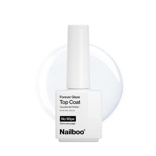 Nailboo Premier Forever Glaze Gel Nail Polish, Clear Top Coat LED Lamp Gel Polish, Self-Leveling DIY, Salon Quality Nail Color, Glossy Long-Wear, 0.3