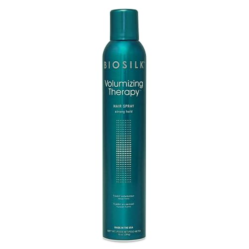 BioSilk Volumizing Therapy Strong Hold Hair Spray, Adds Volume, Strength & Shine, Long-Lasting Style, Silk & Rice Proteins, Sulfate-Free