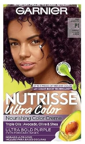 Garnier Nourishing Hair Color Creme, P1 Deepest Intense Purple, 2 Pack
