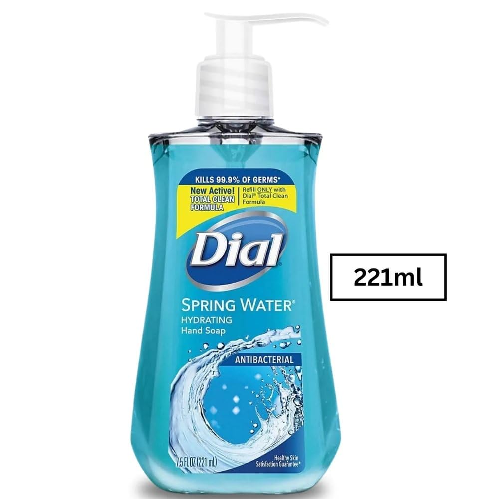 Dial Liquid Hand Soap, Spring Water, 7.5 Ounce (2 Pack)