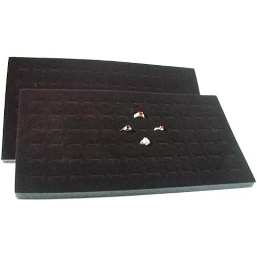 FindingKing 2 72 Slot Black Jewelry Travel Ring Inserts Display Pads