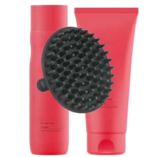 Invigo Brilliance Shampoo & Conditioner Set + M Hair Designs Scalp Brush (Bundle) - Color-Safe, Shine-Enhancing, Sulfate-Free Hair Care for Normal Beauty & Personal Care M Hair Designs