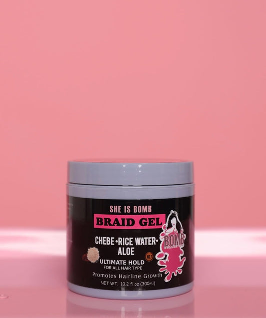 She Is Bomb BRAID GEL with CHEBE, RICE WATER, & ALOE 300ml
