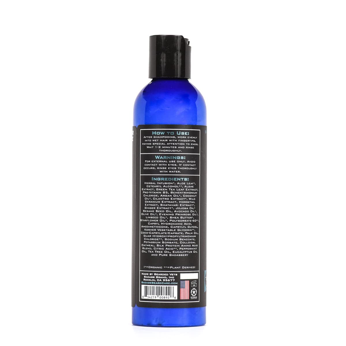 Badass Beard Care Beard Conditioner For Men - MINT, EUCALYPTUS & TEA TREE, 8oz - Made of Natural Ingredients for A Healthy, Soft, & Itch Free Beard