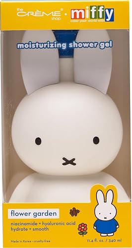 The Crème Shop Miffy Flower Garden Shower Gel, Body Wash with Hydrating and Nourishing Hyaluronic Acid and Niacinamide, Miffy Pump Bottle, Garden