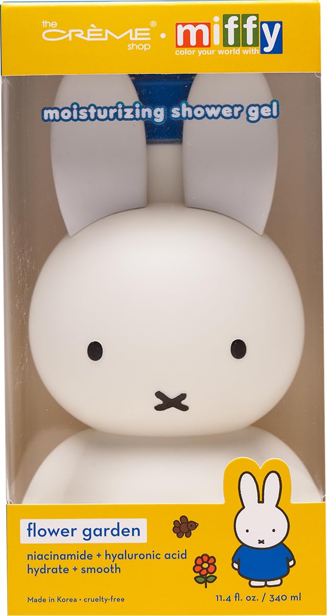 The Crème Shop Miffy Flower Garden Shower Gel, Body Wash with Hydrating and Nourishing Hyaluronic Acid and Niacinamide, Miffy Pump Bottle, Garden