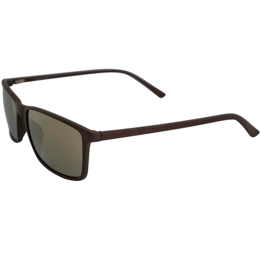 Epoch Eyewear Murphy Golf Sport Sunglasses Brown Frame with Gold Mirror Lens