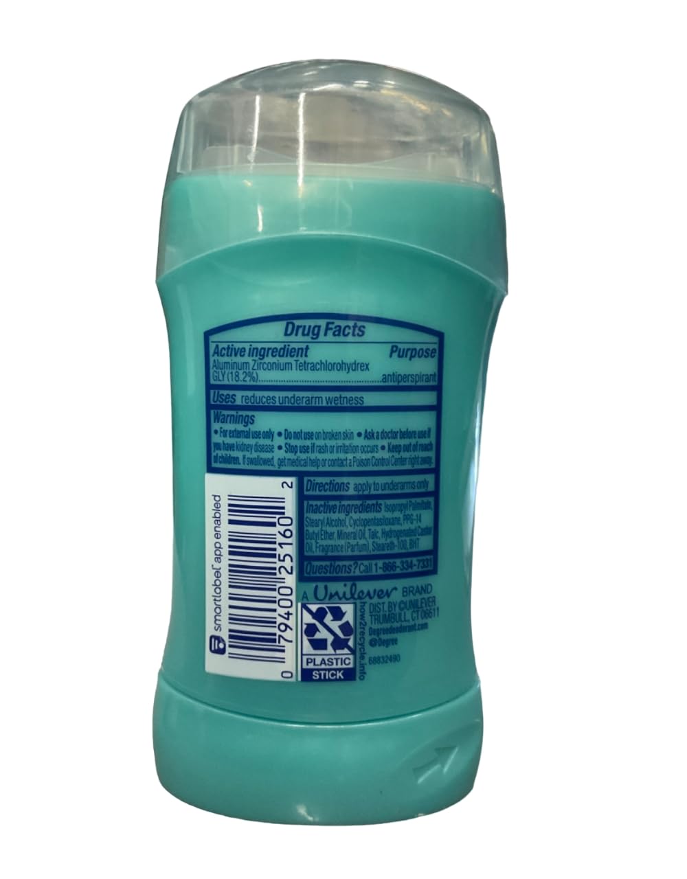 Degree Women Anti-Perspirant and Deodorant Invisible Solid, Shower Clean 1.6 oz (Pack of 9)