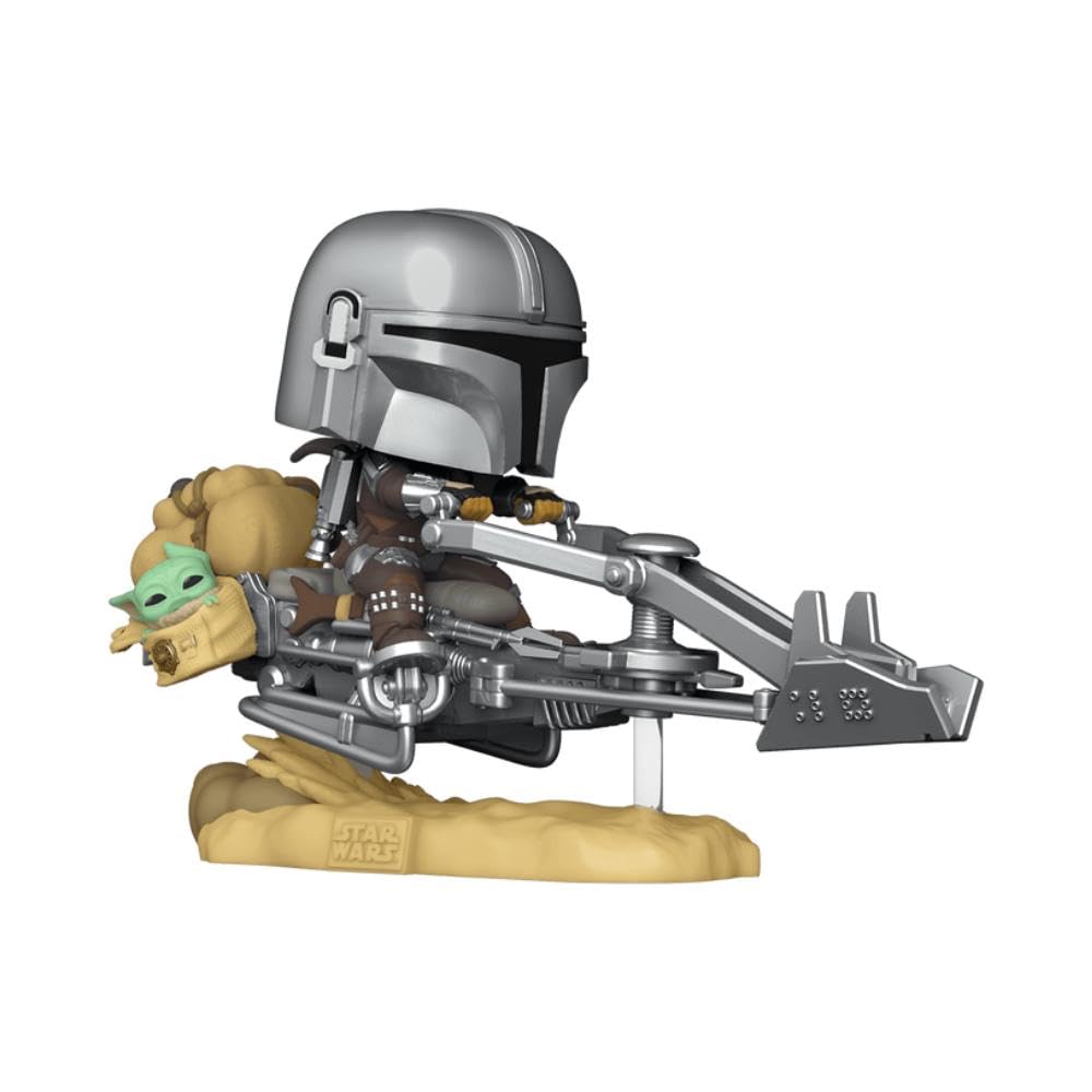 Funko POP! Rides Deluxe: Mando on Speeder (Star Wars: The Mandalorian) Special Edition, Multi-Colour, 68285