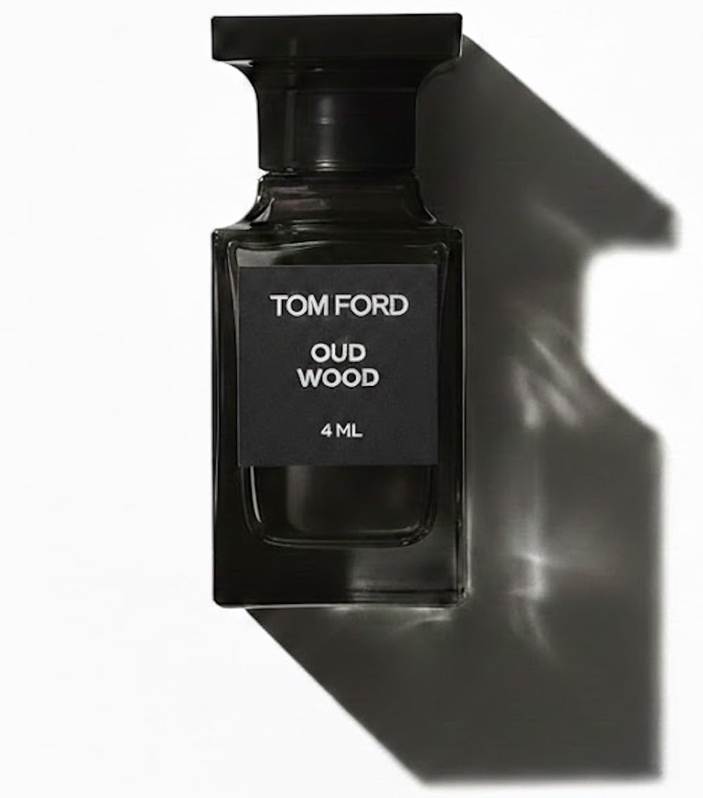 Tom Ford Oud Wood Eau de Parfum 4ml Mini Splash Bottle | Unisex Travel Size EDP Miniature | Oud, Sandalwood, Cardamom, Amber, Tonka 0.14 Fluid Ounces