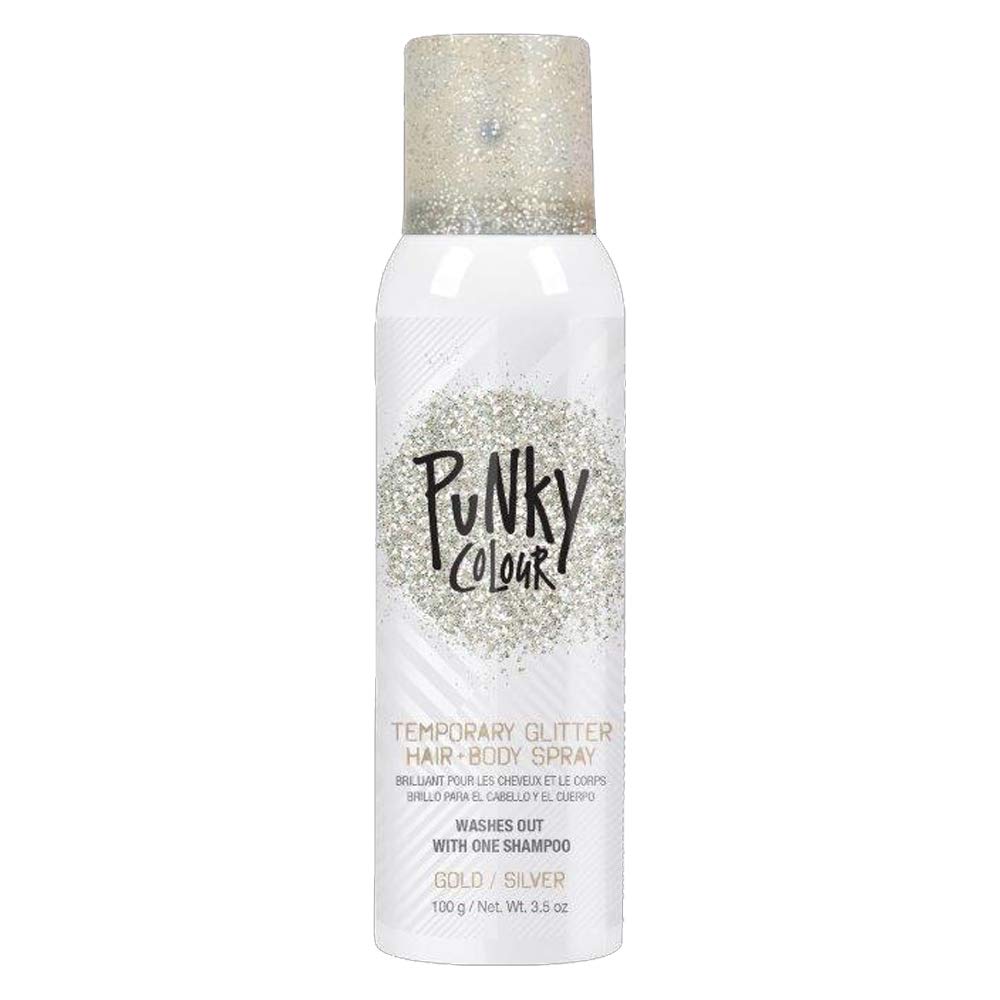 Punky Temporary Hair and Body Glitter Spray, Gold/Silver - Glitters Hairspray, Adds Shimmery Glow, Hair Glitter for Kids, Women, Men 3.5 oz