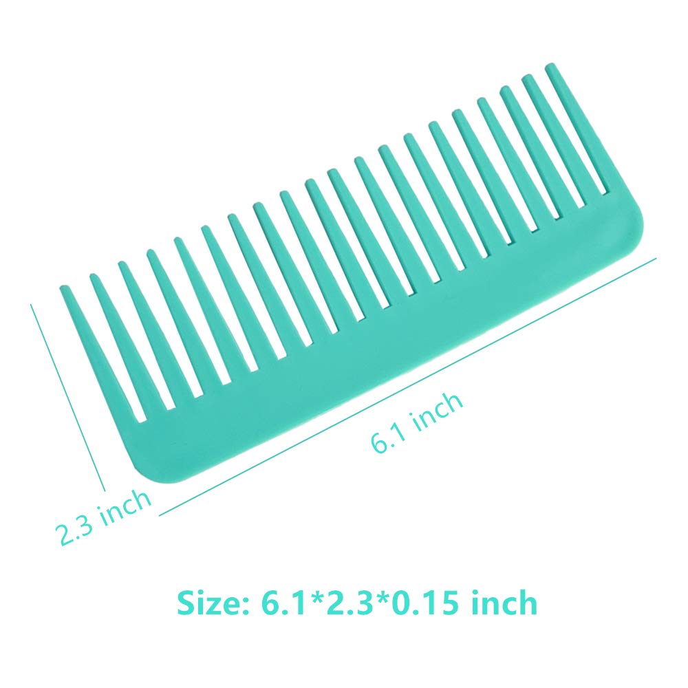 NuAngela Wide Tooth Hair Comb No Static, Detangling Styling Comb For Thick Long Curly Hair, No Handle Round Teeth, Reduce Hair Loss&Breakages, Shower