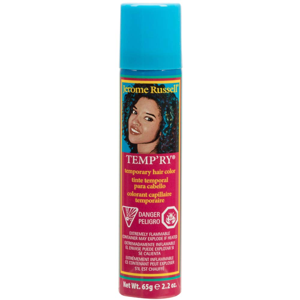 Jerome Russell Intense Blue Spray-On Hair Dye - Fast-Drying, Non-Sticky, Vivid Color for Travel, 2.2 oz