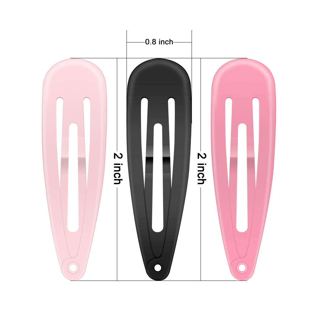 Hair Clips, ECADY (100-Pack 20 Colors) Non-Slip Snap Barrettes for Girls, Women, Kids - 2 Inch