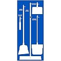 NMC SB102FG 5S Janitorial Shadow Board, Blue/White, 68"X30", ProSeriesAcrylic (Tools Sold Separately)