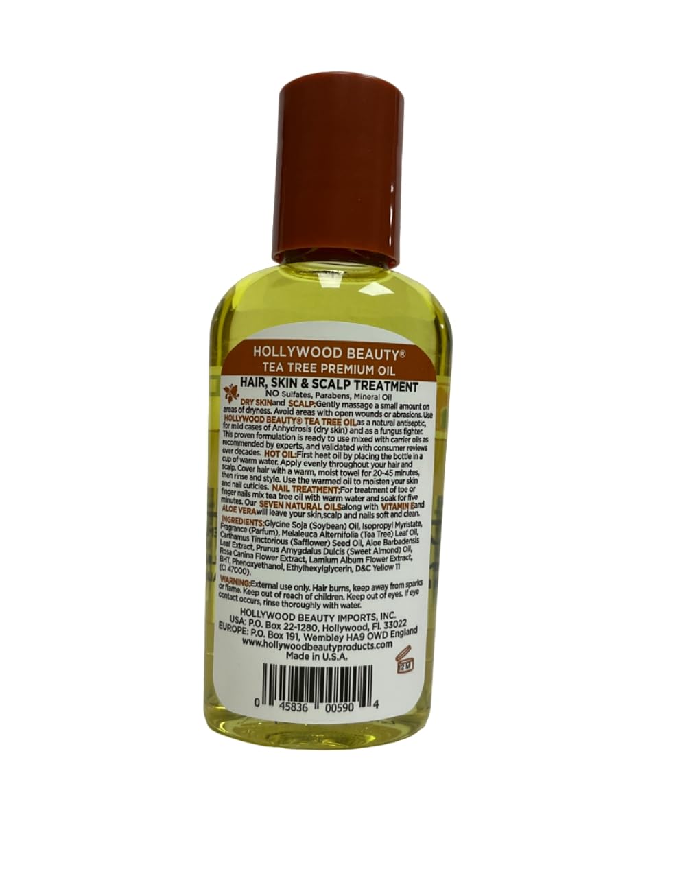 Hollywood Beauty Tea Tree Oil 2 Ounce (59ml) (3 Pack)